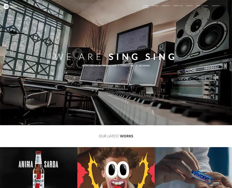 Sing Sing Studio project showcasing website design, logo creation, and SEO optimization