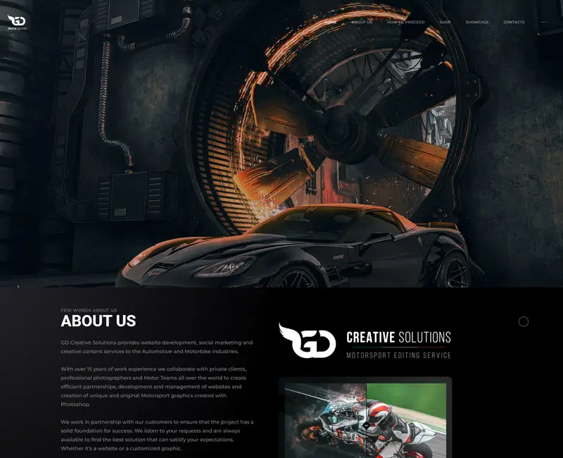 GD Creative Solutions project featuring website design, logo creation, and SEO optimization